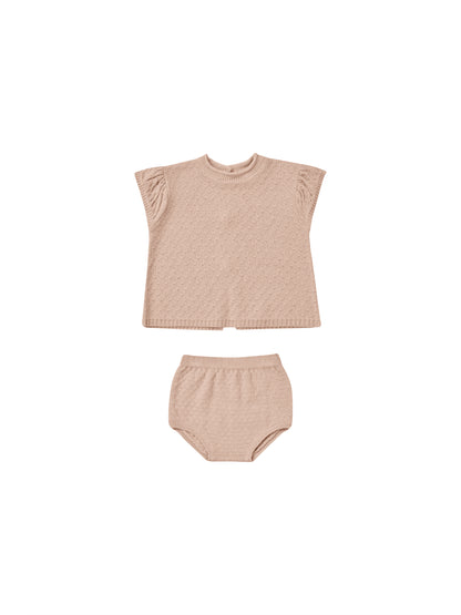 Quincy Mae Penny Knit Set - Blush