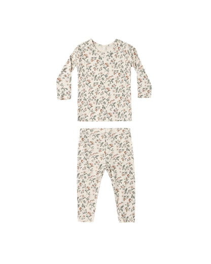 Quincy Mae Bamboo Pajama Set - Holiday Floral