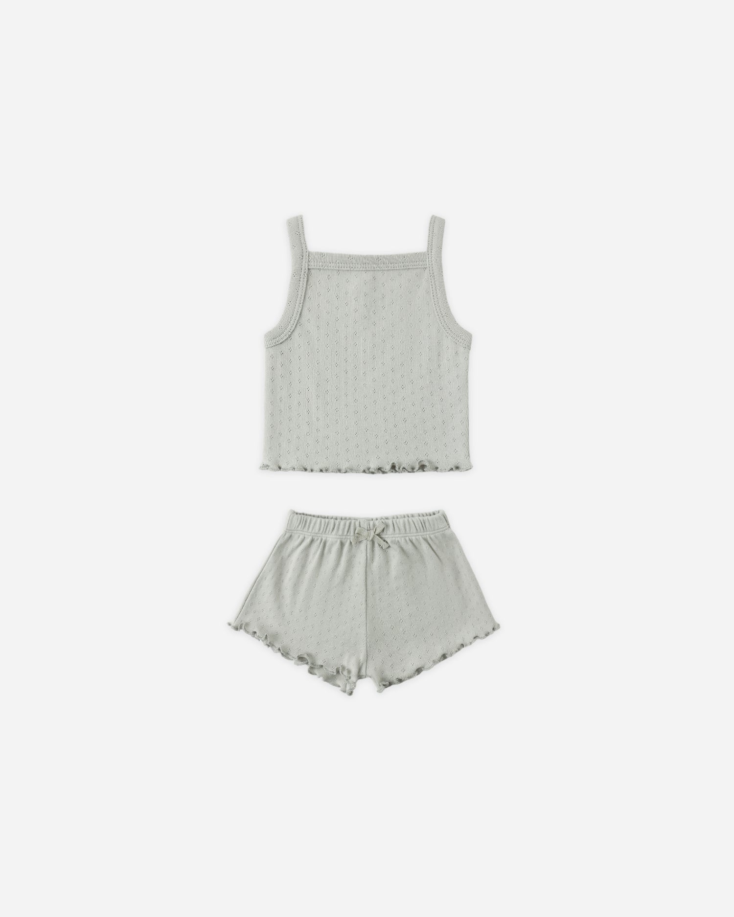 Quincy Mae Pointelle Tank + Shortie Set - Sage