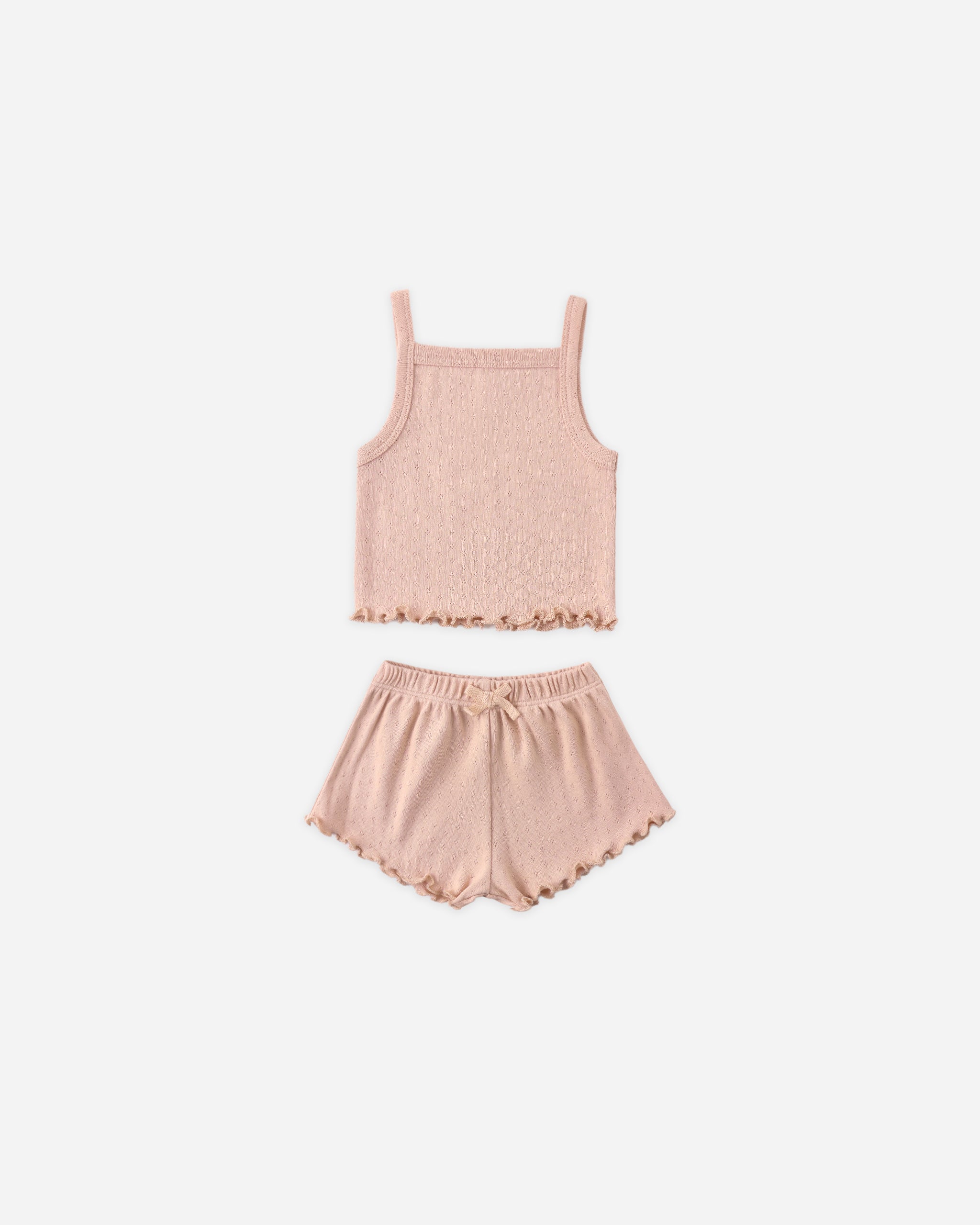 Quincy Mae Pointelle Tank + Shortie Set - Melon
