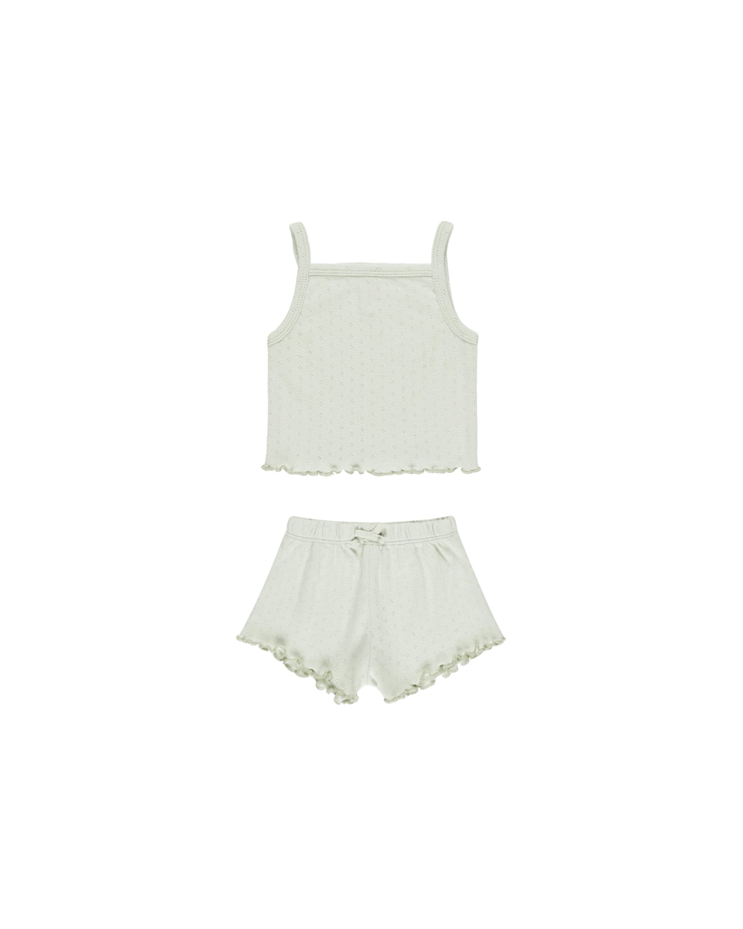 Quincy Mae Pointelle Tank + Shortie Set - Mint