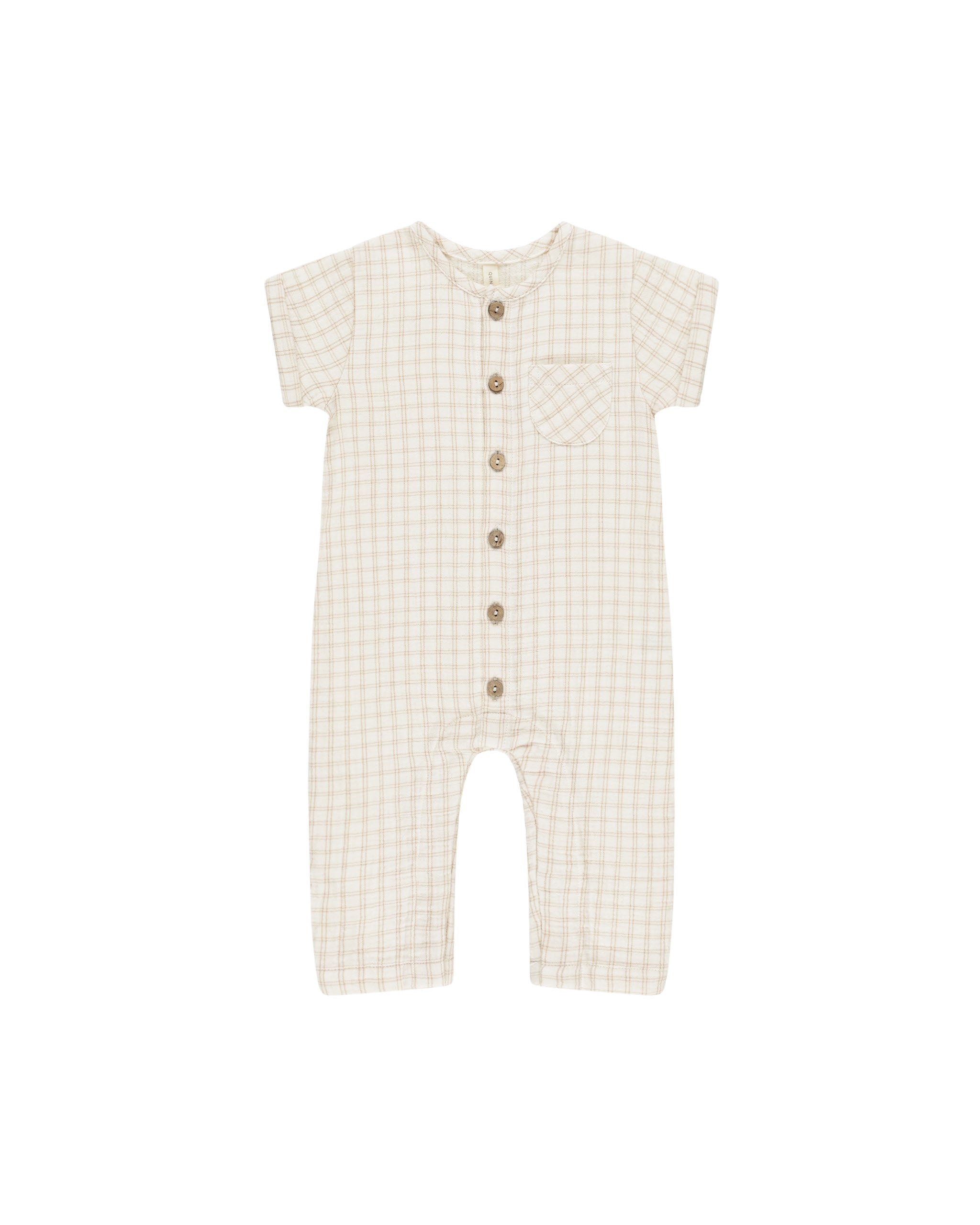 Quincy Mae Charlie Jumpsuit - Oat Check