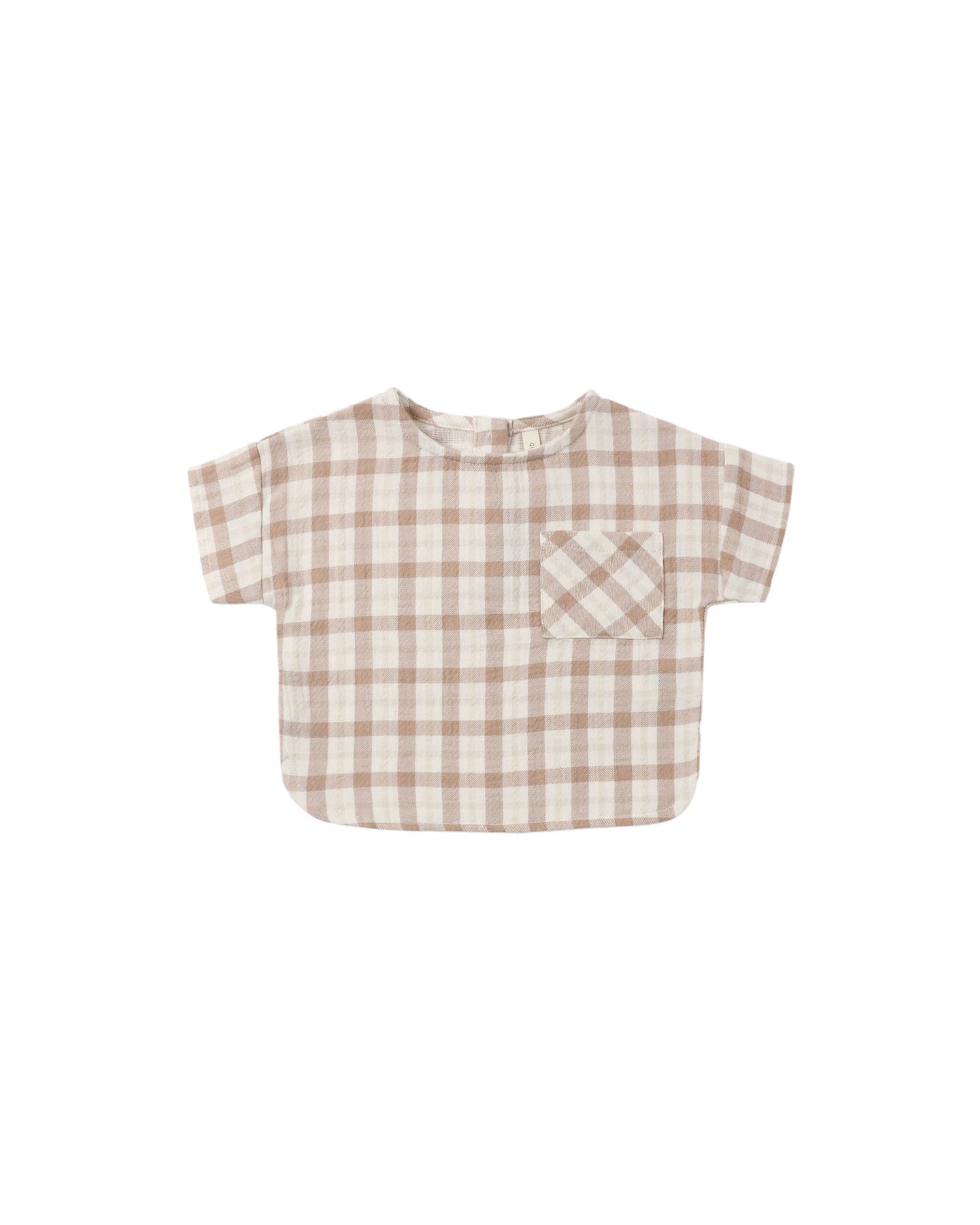 Quincy Mae Woven Boxy Top - Rustic Plaid