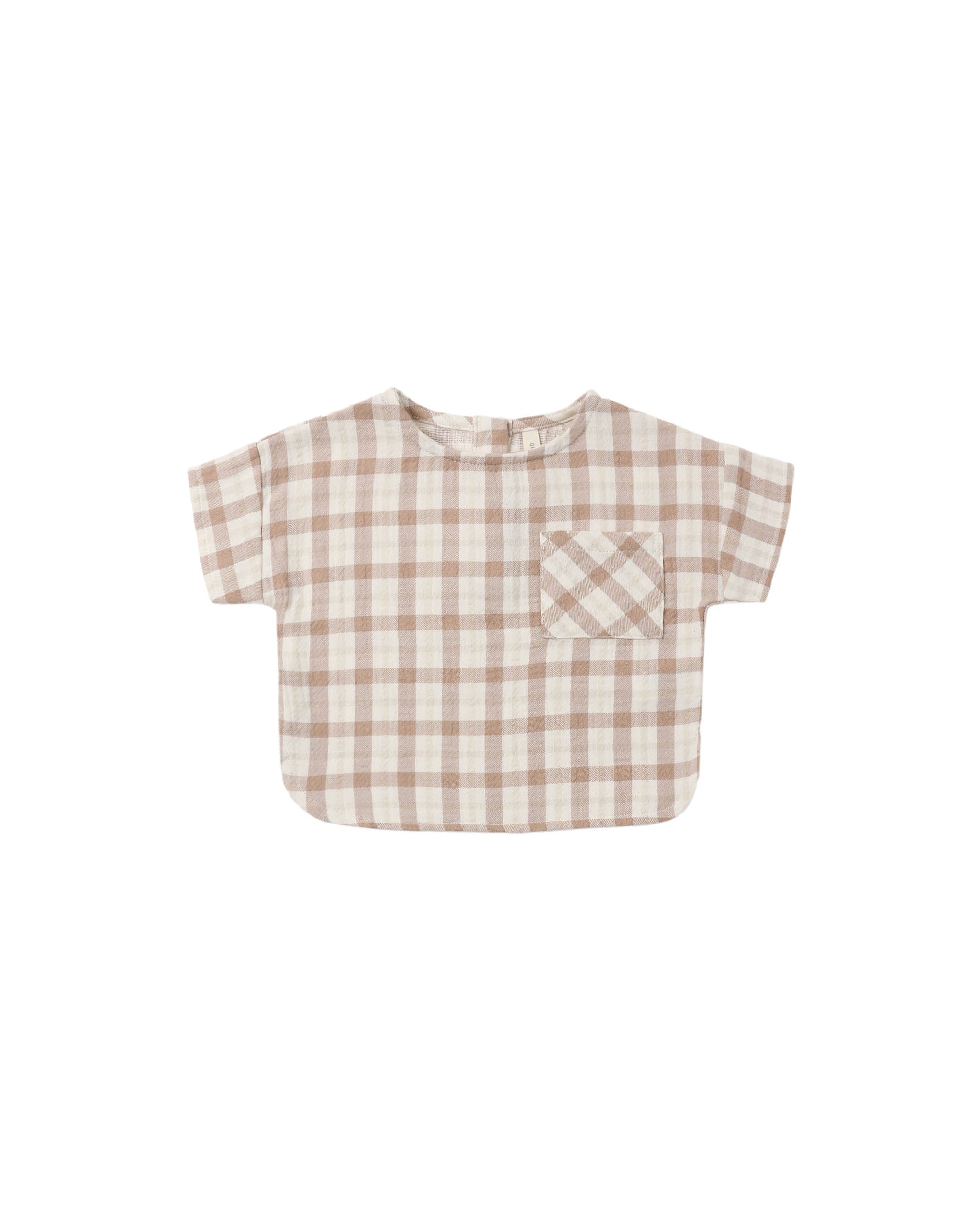 Quincy Mae Woven Boxy Top - Rustic Plaid
