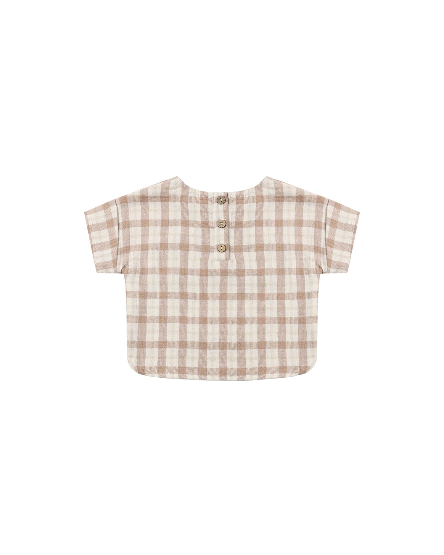 Quincy Mae Woven Boxy Top - Rustic Plaid