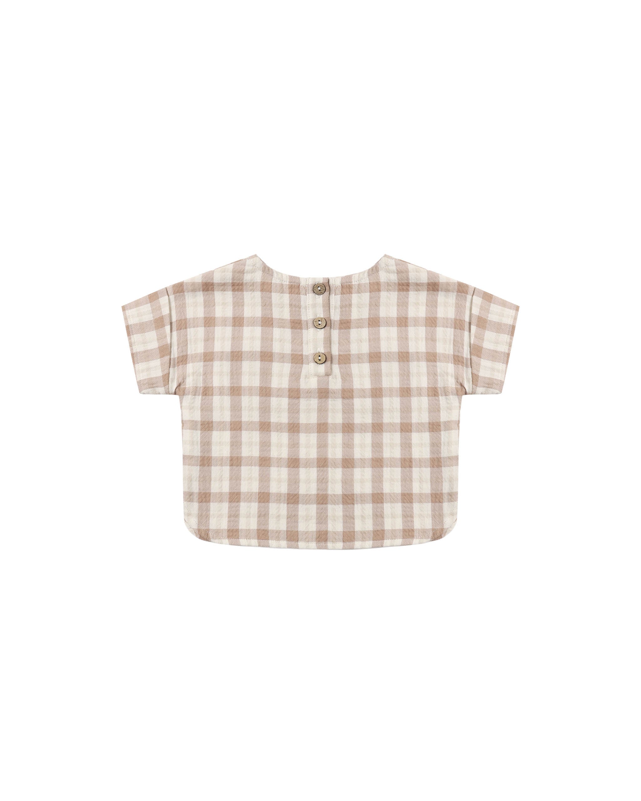 Quincy Mae Woven Boxy Top - Rustic Plaid