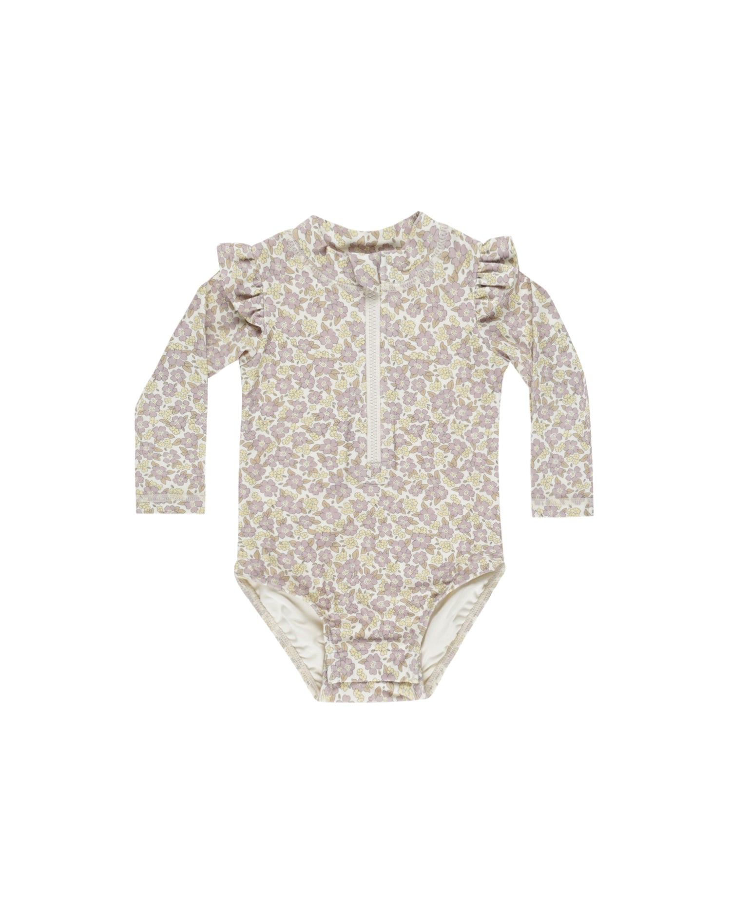 Quincy Mae Byron Rashguard One-Piece - Purple Floral