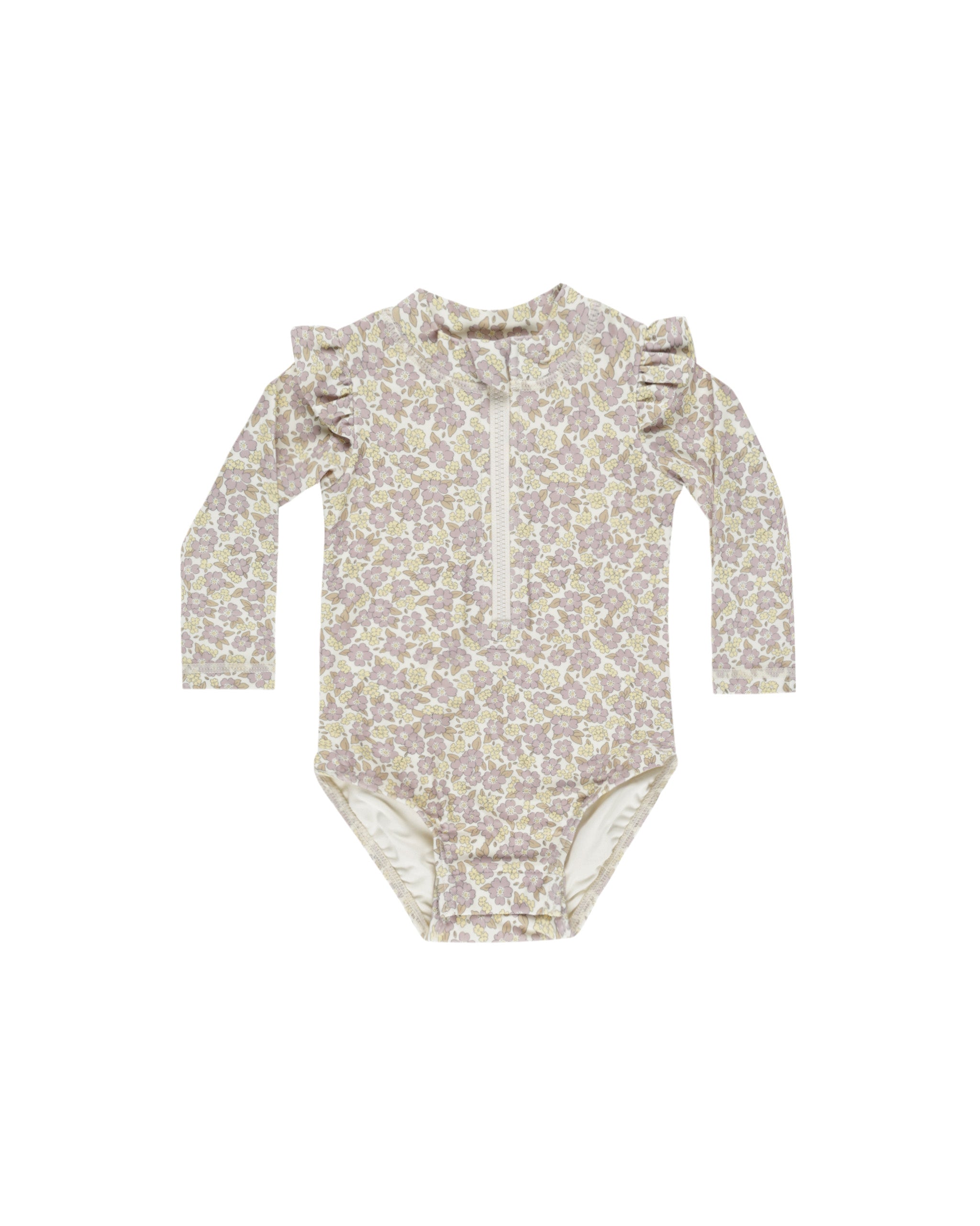 Quincy Mae Byron Rashguard One-Piece - Purple Floral