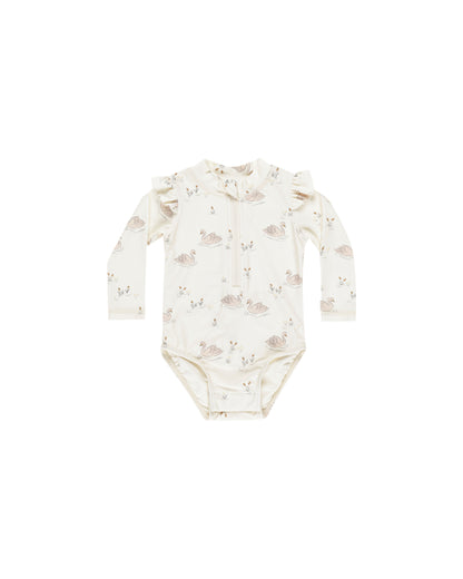 Quincy Mae Byron Rashguard One - Piece - Swans