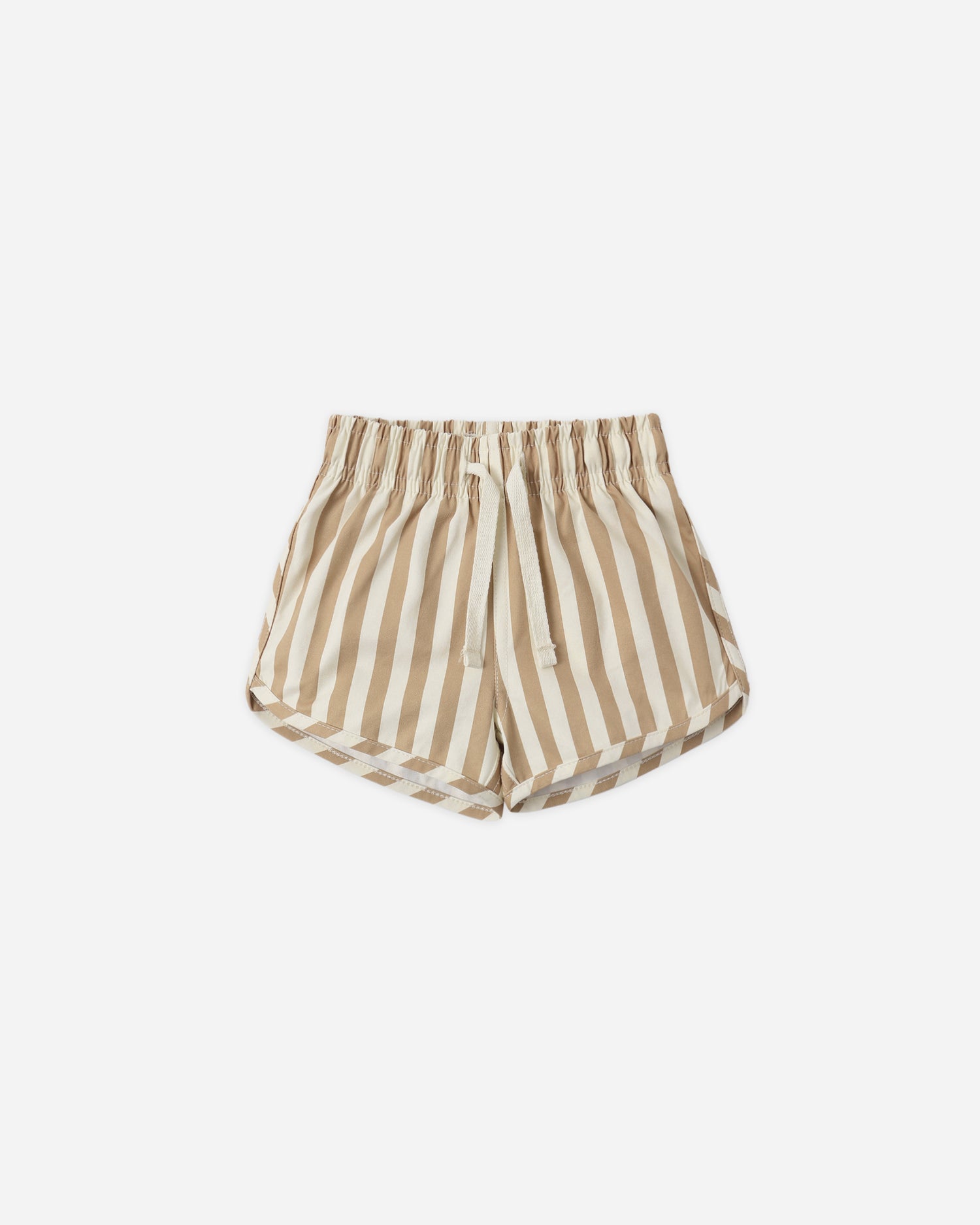 Quincy Mae Boys Swim Short - Retro Latte Stripe