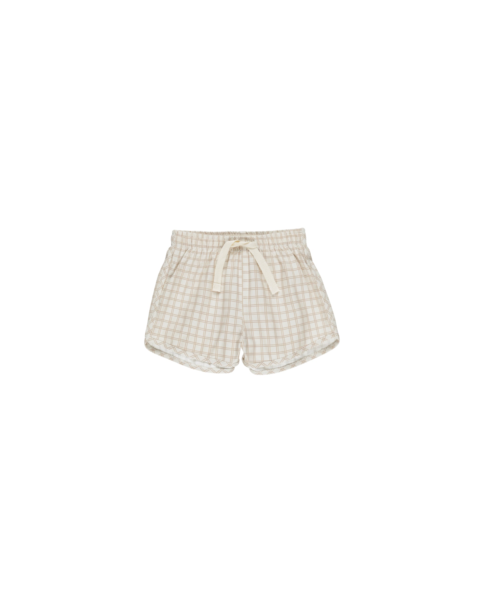 Quincy Mae Boys Swim Short - Oat Check