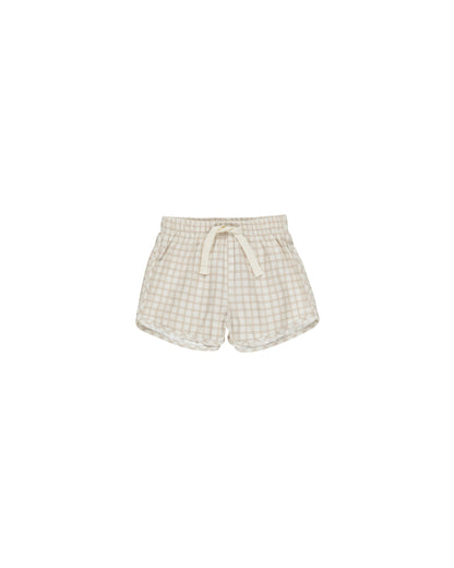 Quincy Mae Boys Swim Short - Oat Check