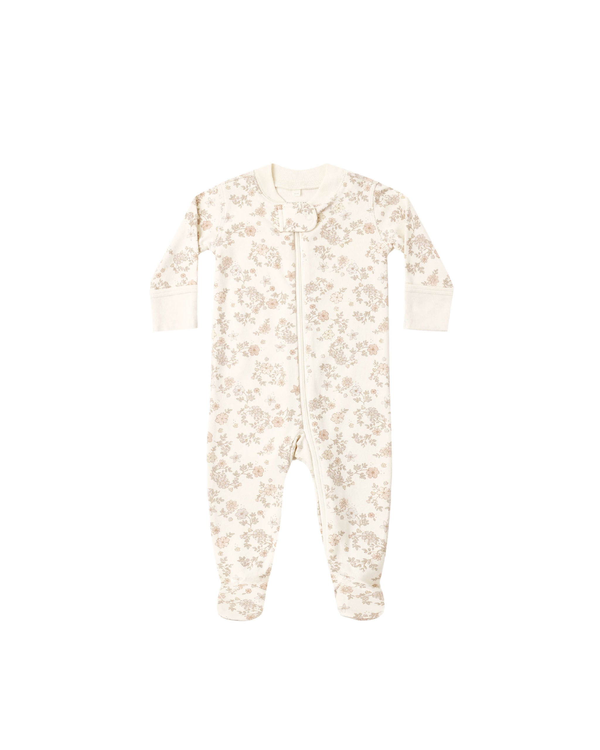 Quincy Mae Zip Long Sleeve Sleeper Footie - Floral Vine