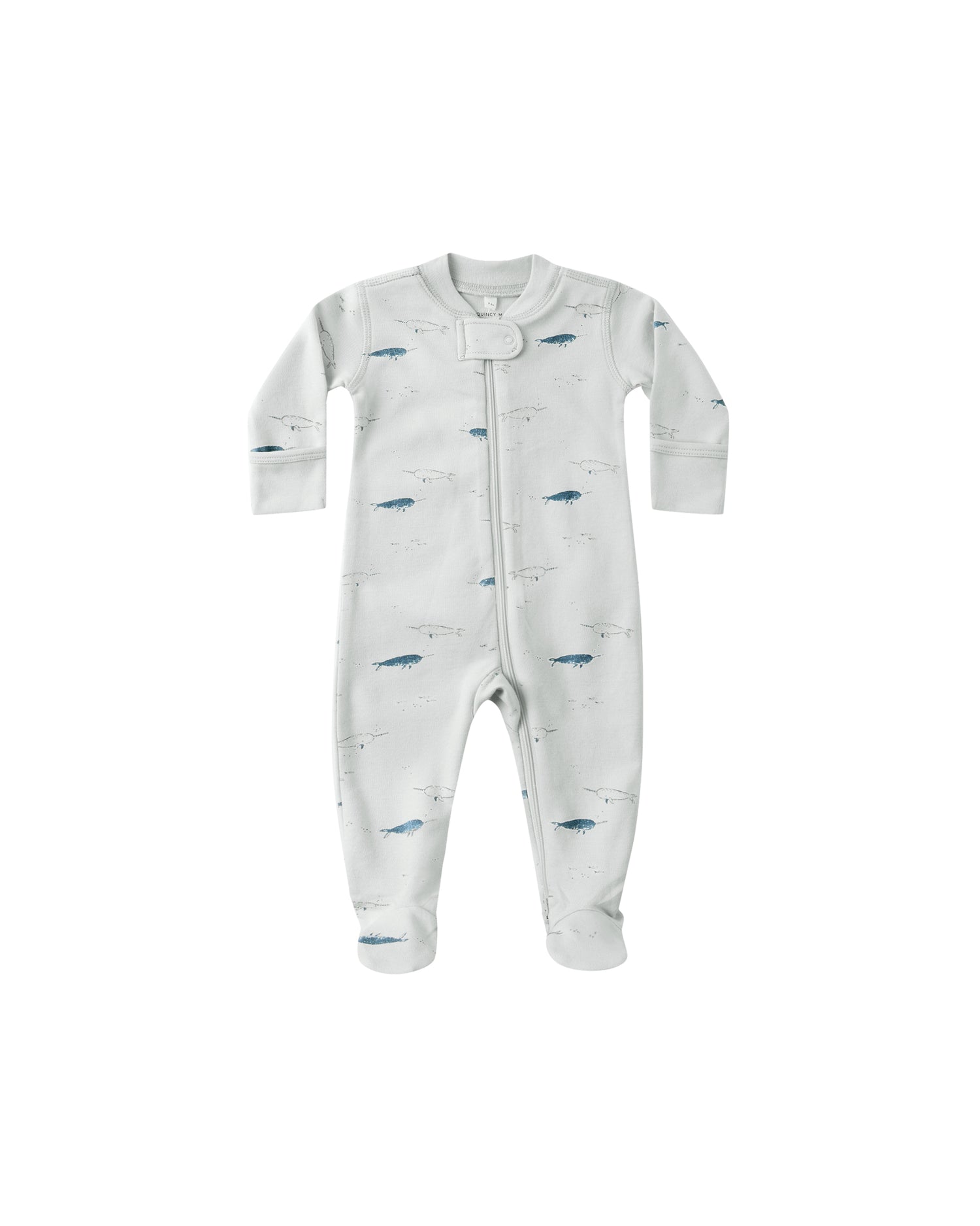 Quincy Mae Zip Long Sleeve Sleeper Footie - Narwhals
