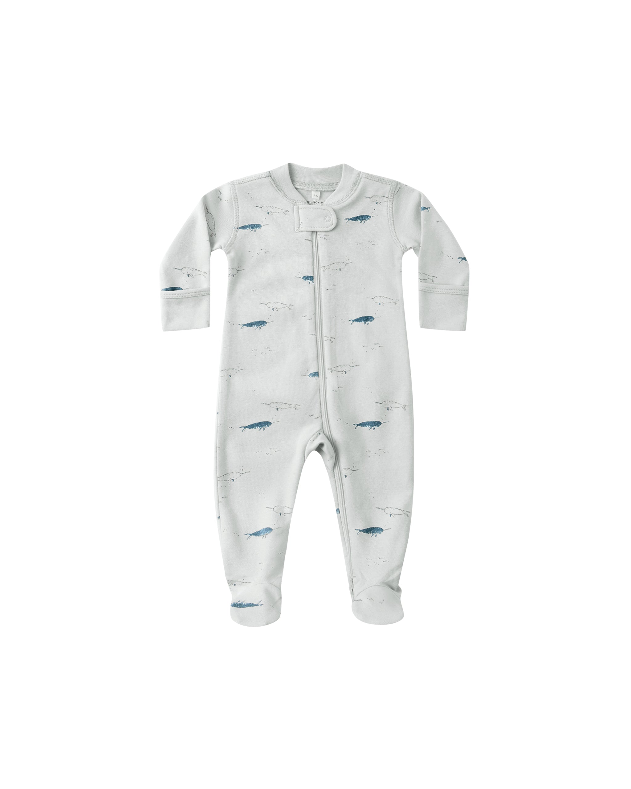 Quincy Mae Zip Long Sleeve Sleeper Footie - Narwhals