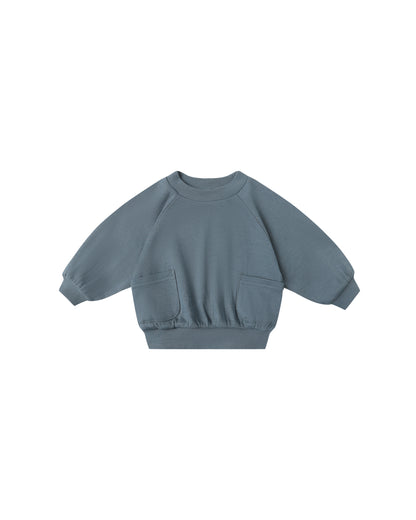 Quincy Mae Pocket Sweatshirt - Ocean