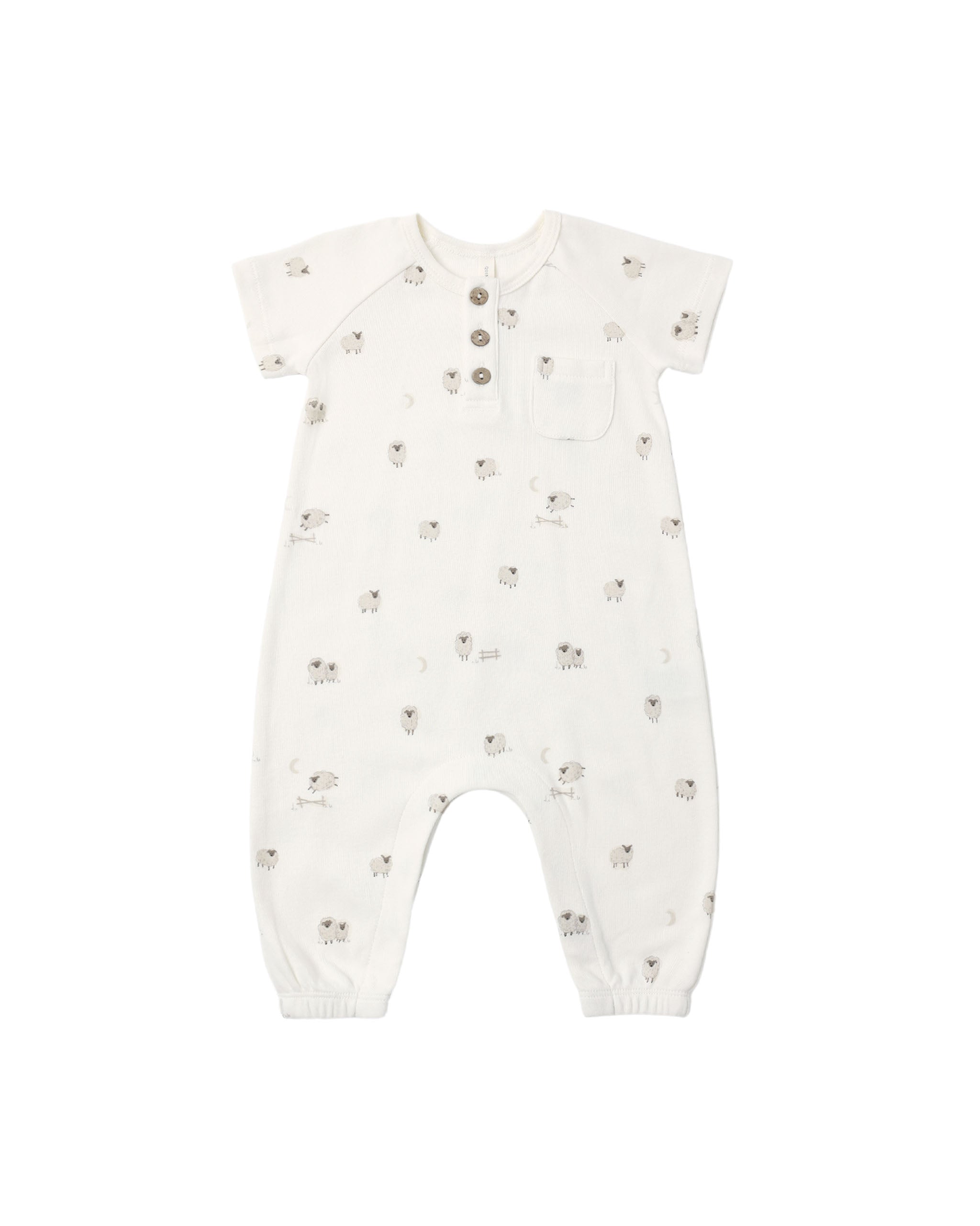 Quincy Mae Short Sleeve Jumpsuit - Sheep