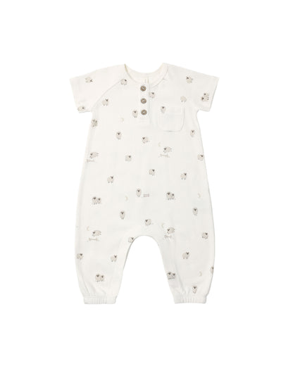 Quincy Mae Short Sleeve Jumpsuit - Sheep