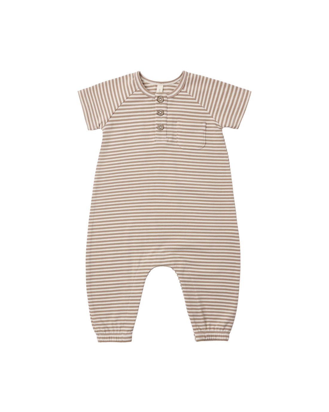 Quincy Mae Short Sleeve Jumpsuit - Almond Stripe