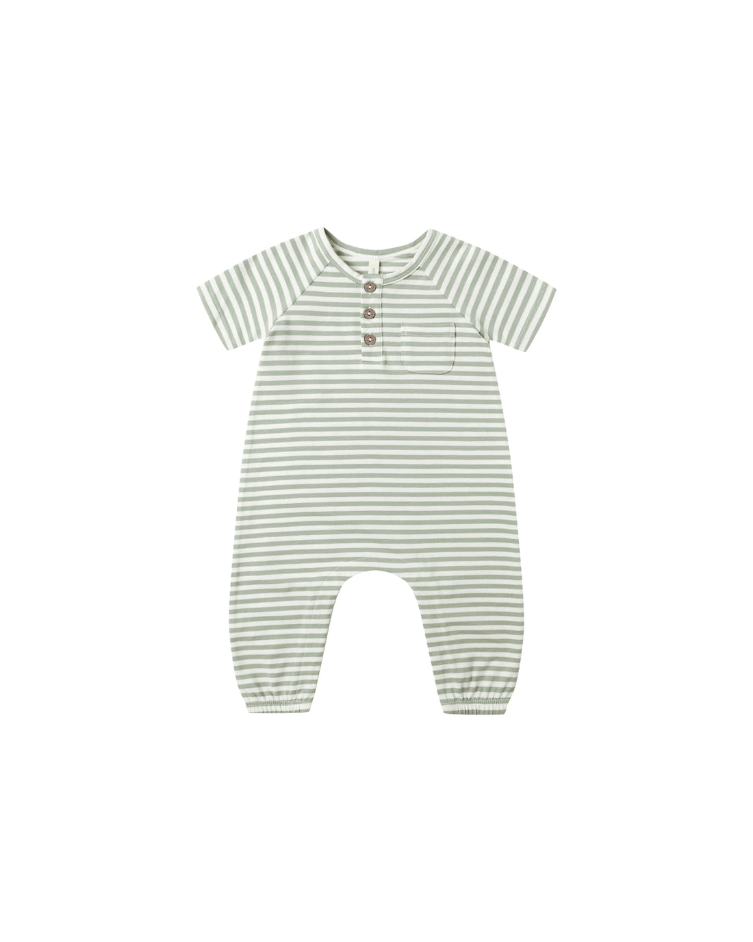 Quincy Mae Short Sleeve Jumpsuit - Fern Stripe