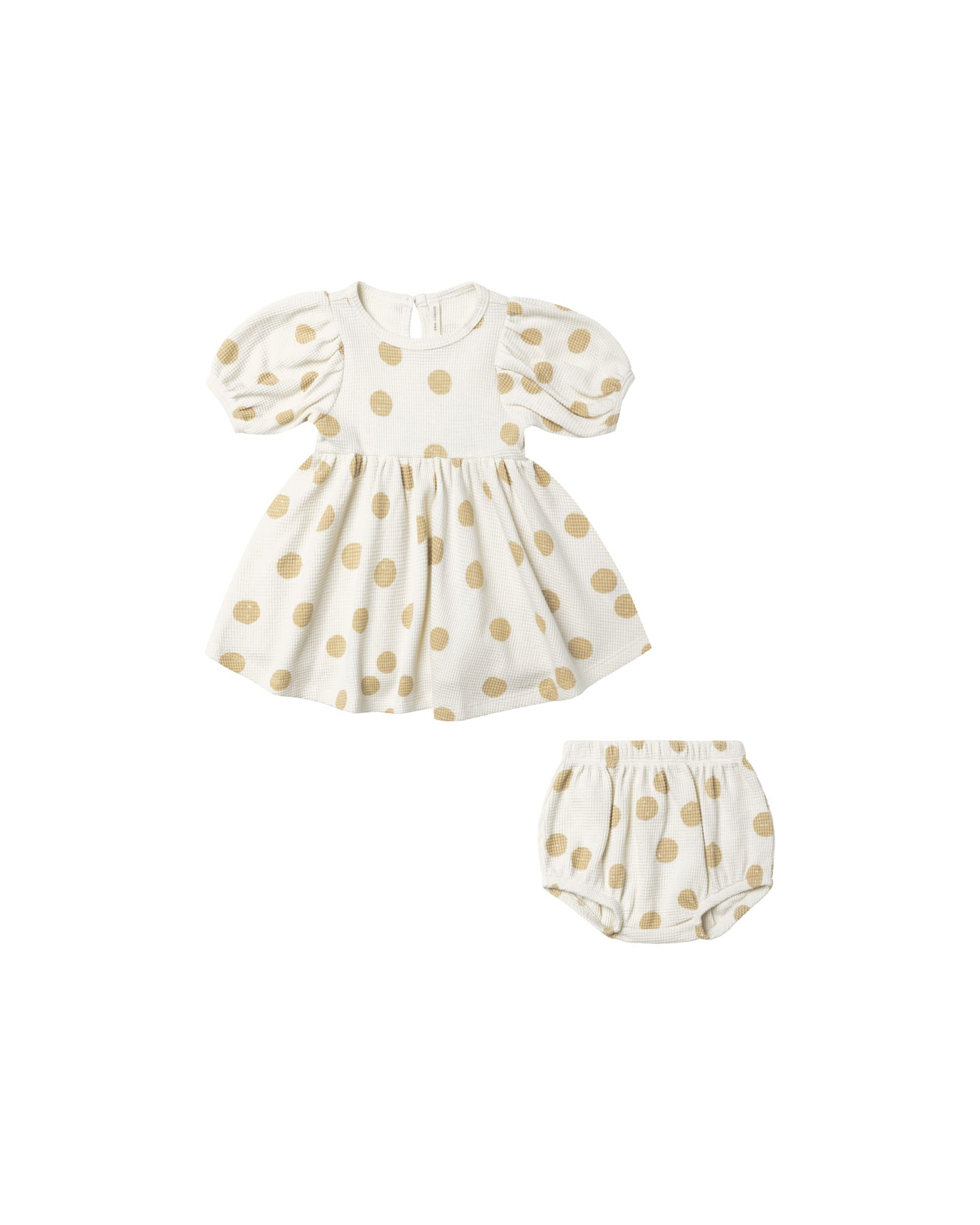 Quincy Mae Waffle Babydoll Dress - Butter Dots