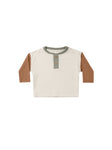 Quincy Mae Long Sleeve Henley Tee - Color Block