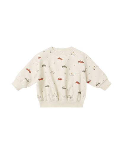 Quincy Mae Relaxed Fleece Sweatshirt - Cars