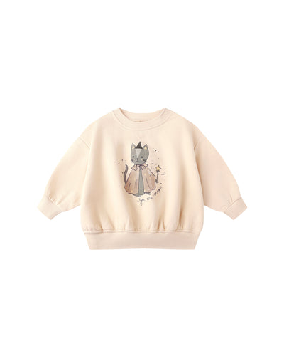 Quincy Mae Relaxed Fleece Sweatshirt - Magic Cat
