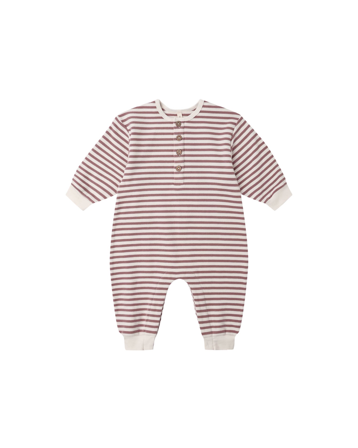 Quincy Mae Relaxed Jumpsuit - Mulberry Stripe