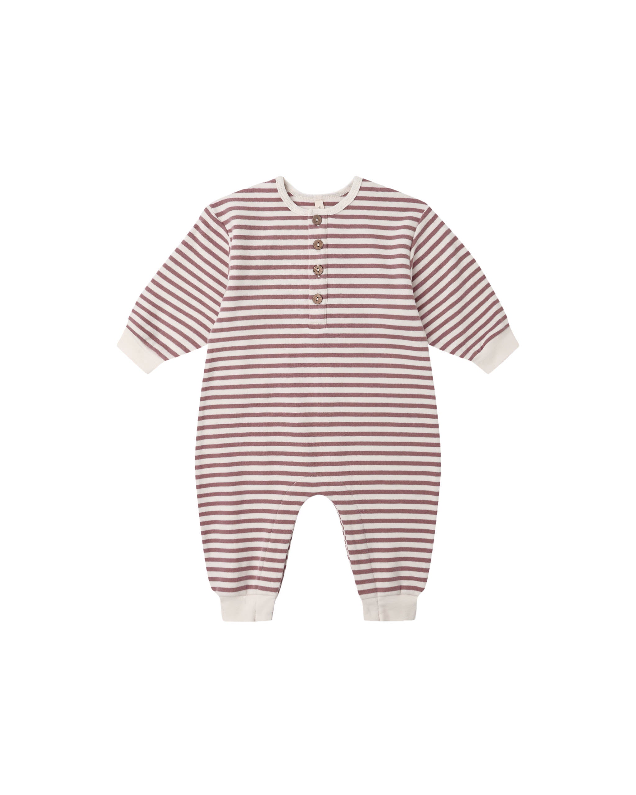 Quincy Mae Relaxed Jumpsuit - Mulberry Stripe