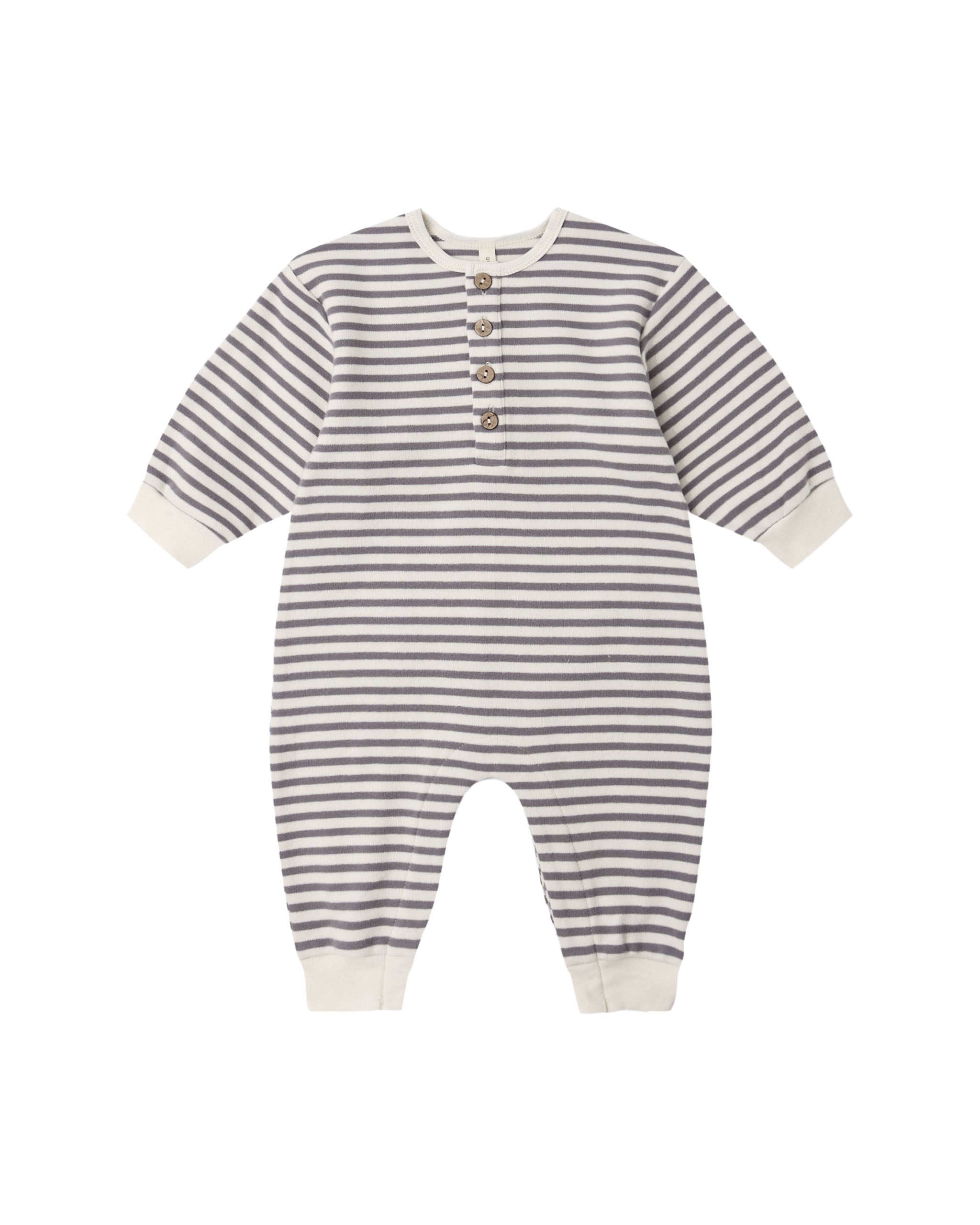 Quincy Mae Relaxed Jumpsuit - Slate Stripe