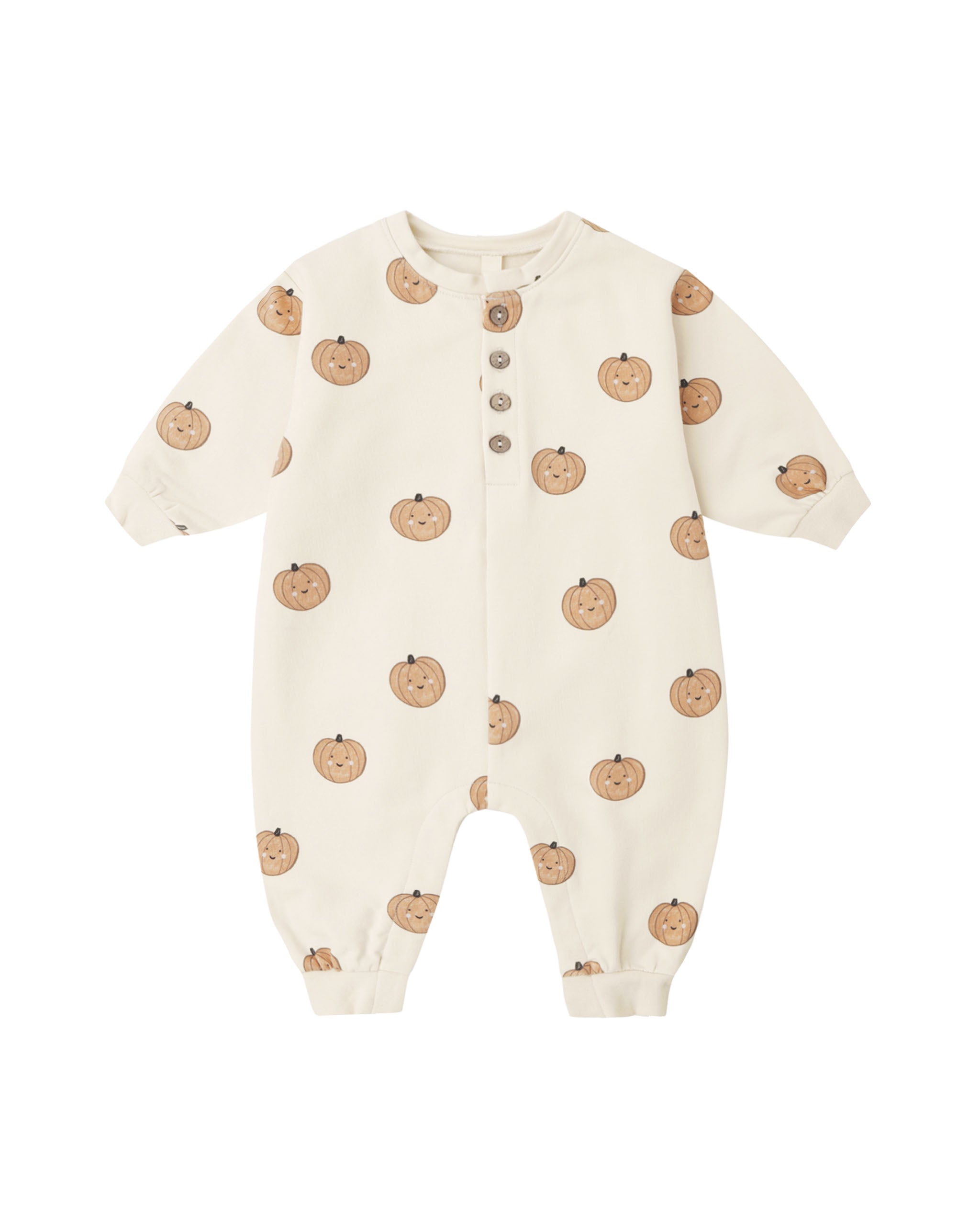 Quincy Mae Relaxed Fleece Jumpsuit - Pumpkins