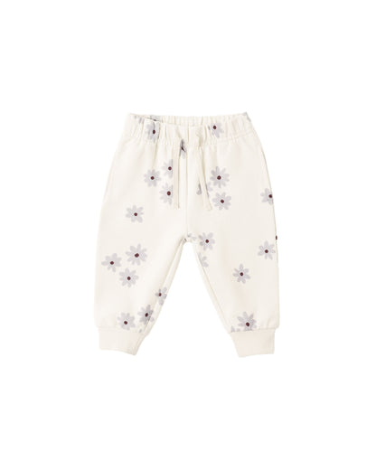 Quincy Mae Relaxed Fleece Sweatpant - Blue Daisy