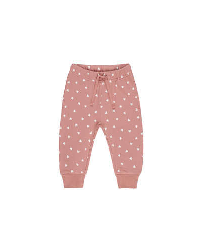 Quincy Mae Relaxed Sweatpant - Lipstick Hearts