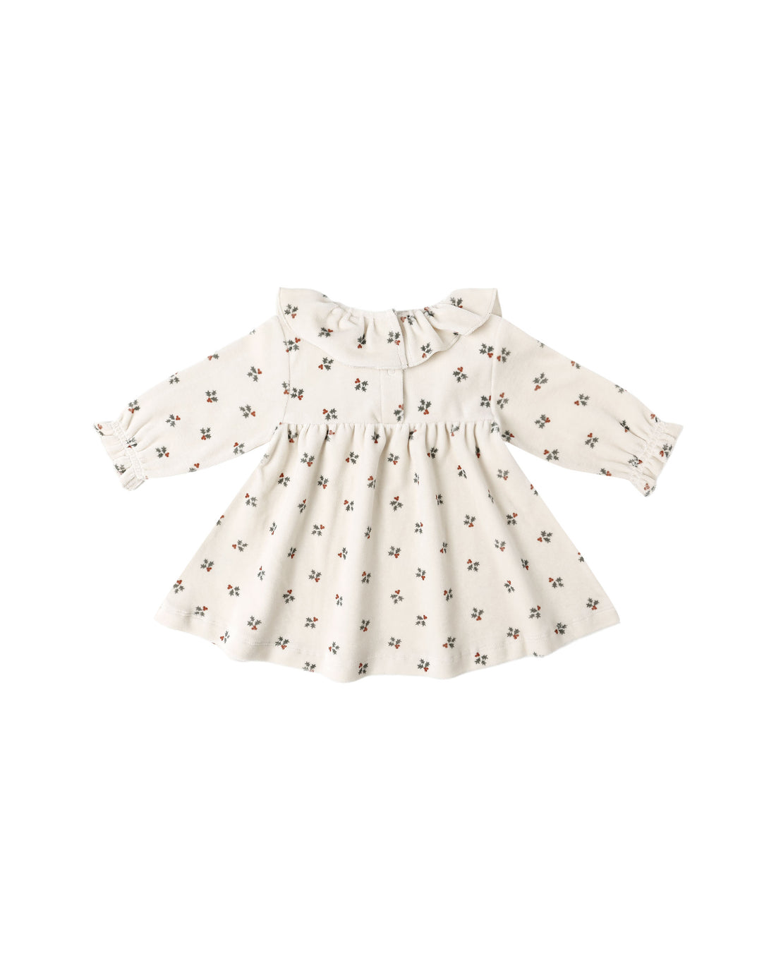 Quincy Mae Velour Baby Dress - Holly Berry