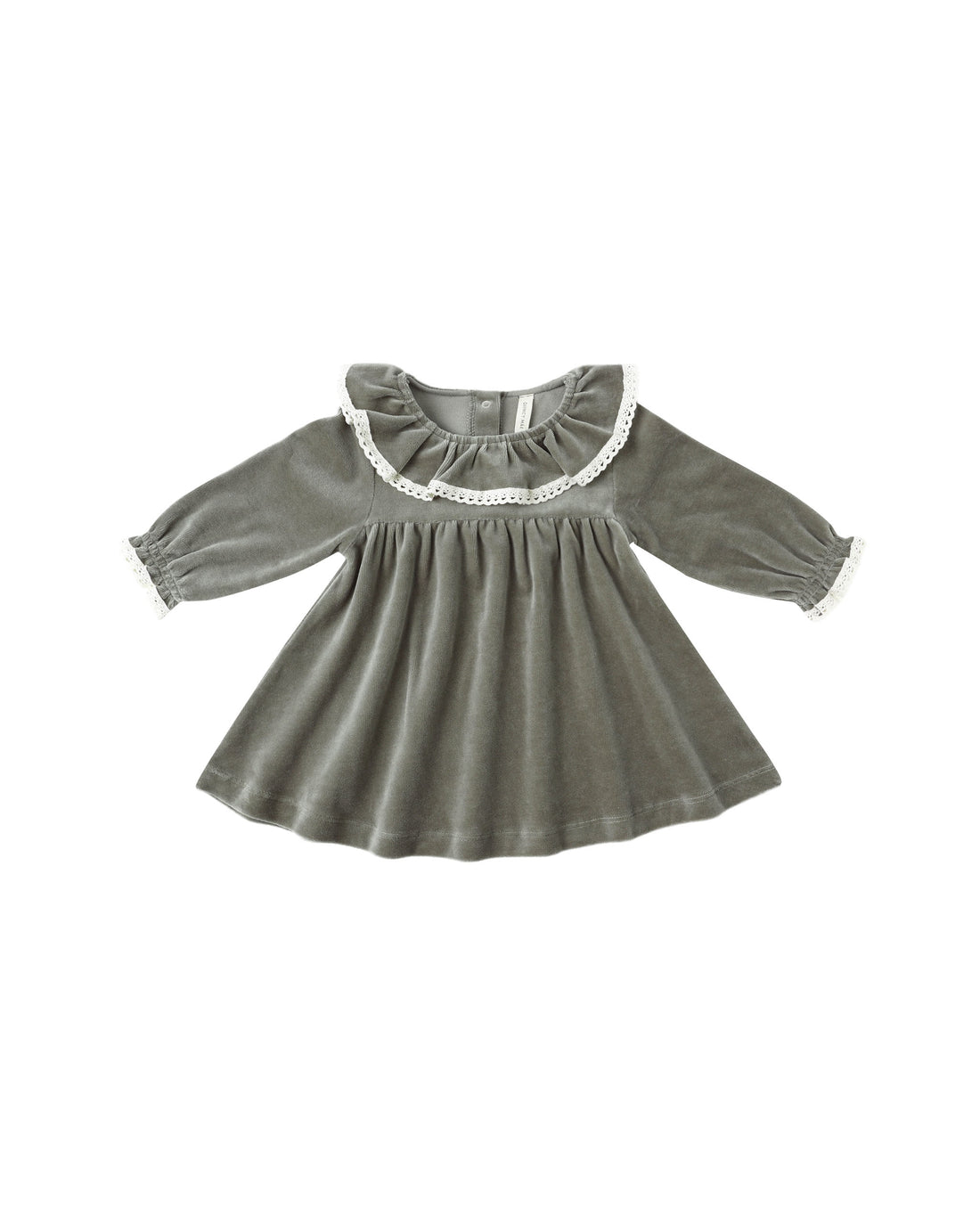 Quincy Mae Velour Baby Dress - Forest
