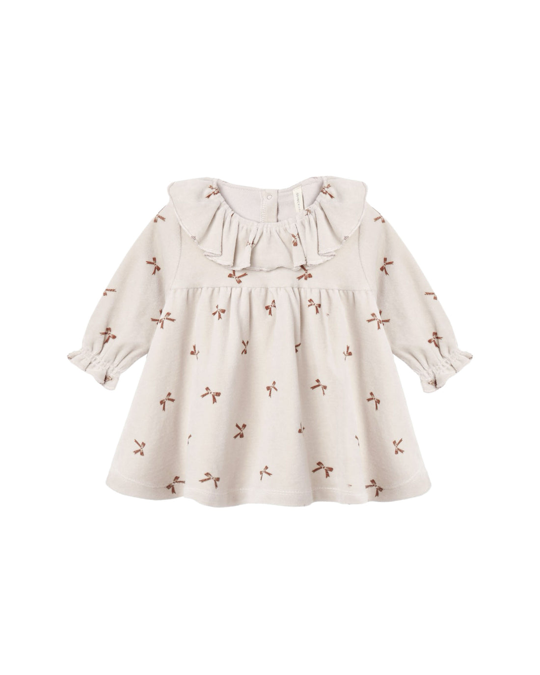 Quincy Mae Velour Baby Dress - Red Bows