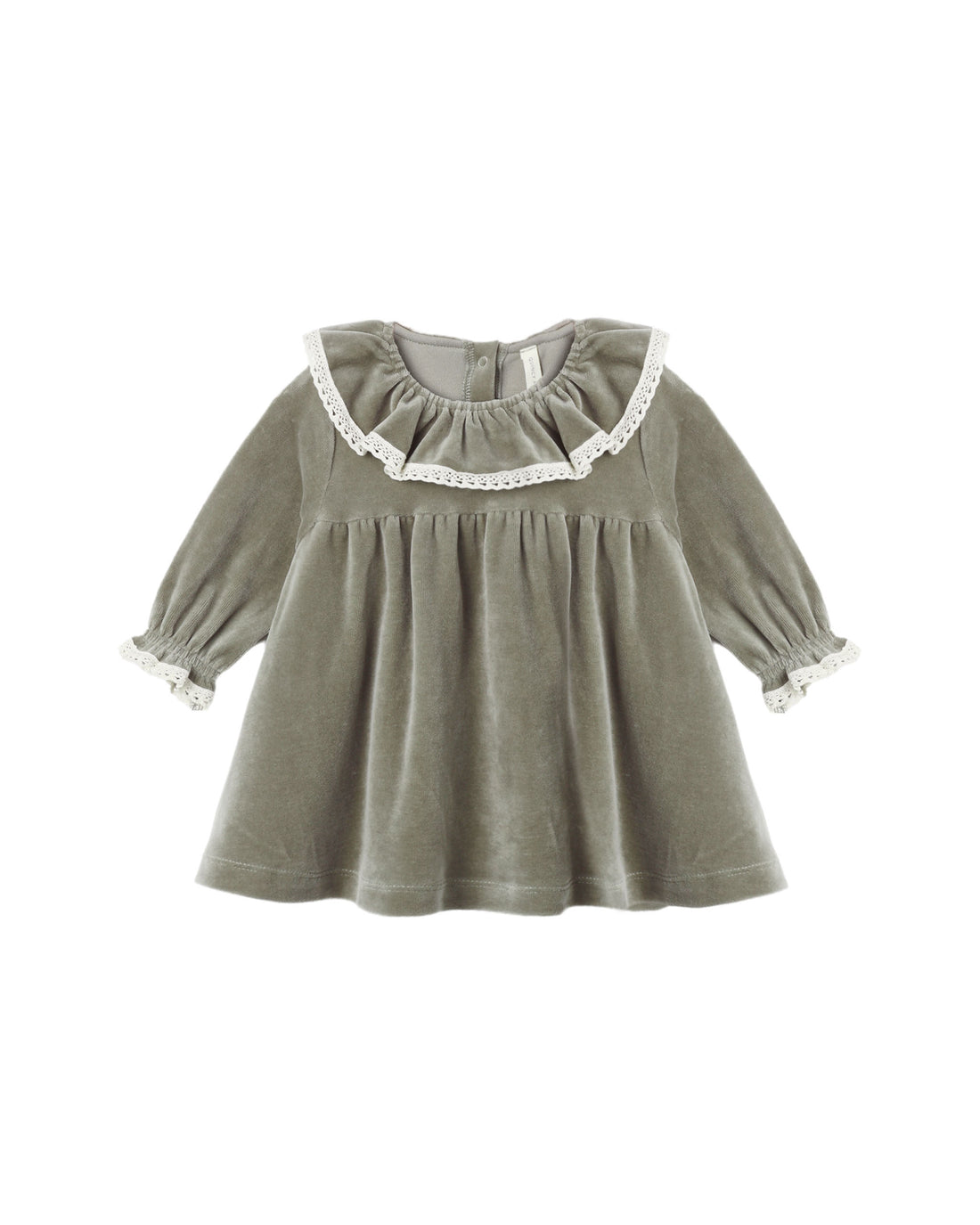 Quincy Mae Velour Baby Dress - Spruce