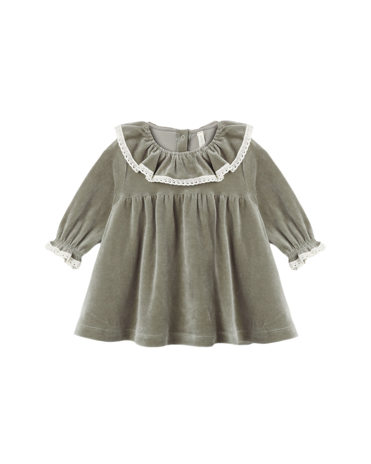 Quincy Mae Velour Baby Dress - Spruce