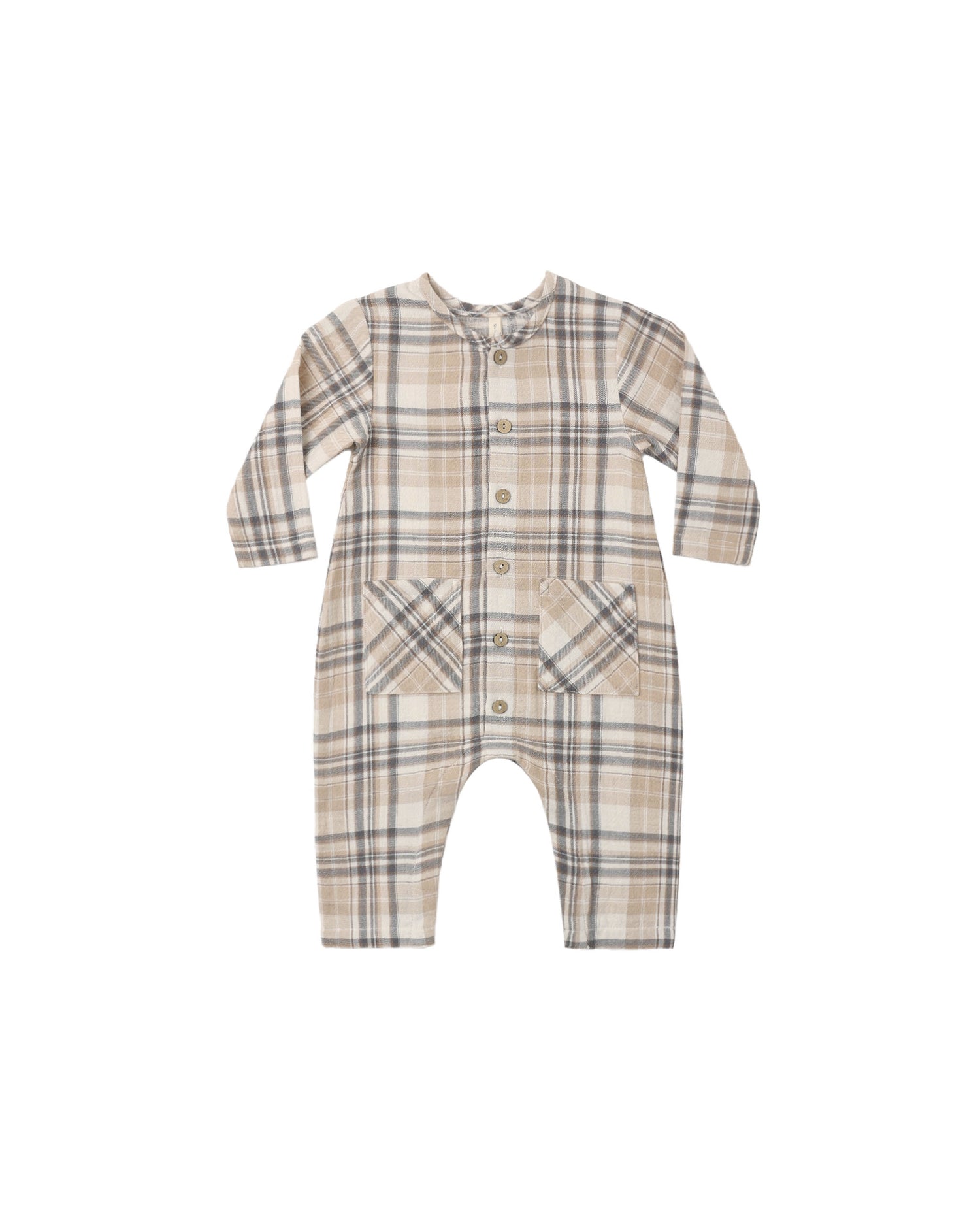 Quincy Mae Pocketed Woven Jumpsuit - Fall Plaid