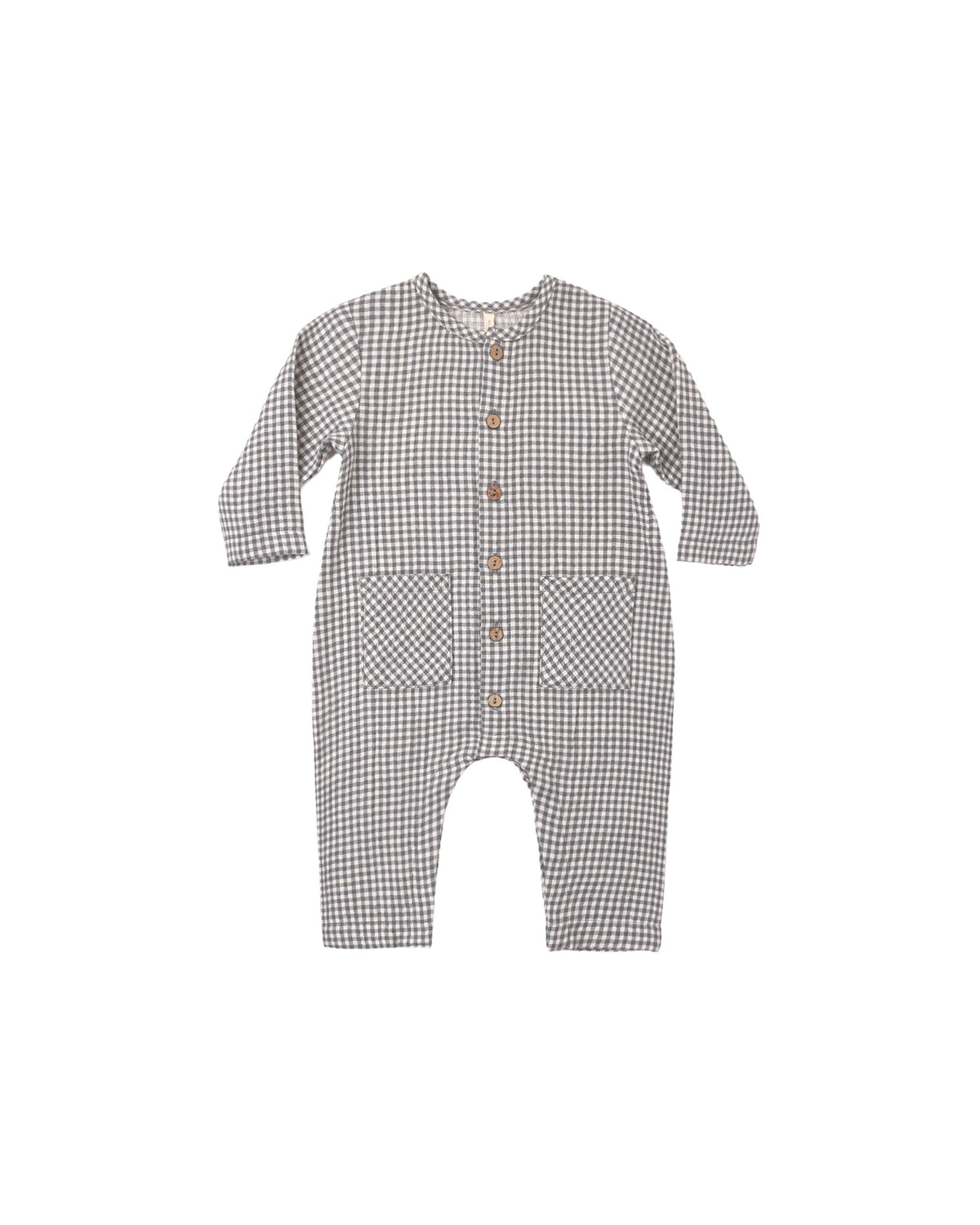 Quincy Mae Pocketed Woven Jumpsuit - Midnight Gingham