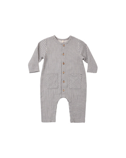 Quincy Mae Pocketed Woven Jumpsuit - Midnight Gingham