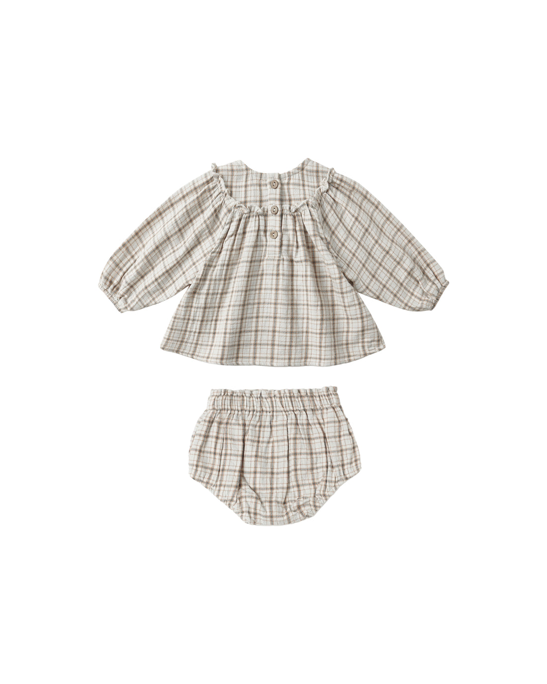Quincy Mae Mia Top + Bloomer Set - Blue Plaid