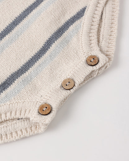 Quincy Mae Tatum Romper - Ocean Stripe