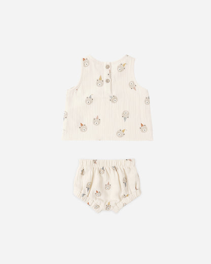Quincy Mae Woven Tank Set - Party Bears