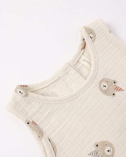 Quincy Mae Woven Tank Set - Party Bears