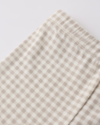 Quincy Mae Bamboo Short Sleeve Pajama Set - Oat Gingham