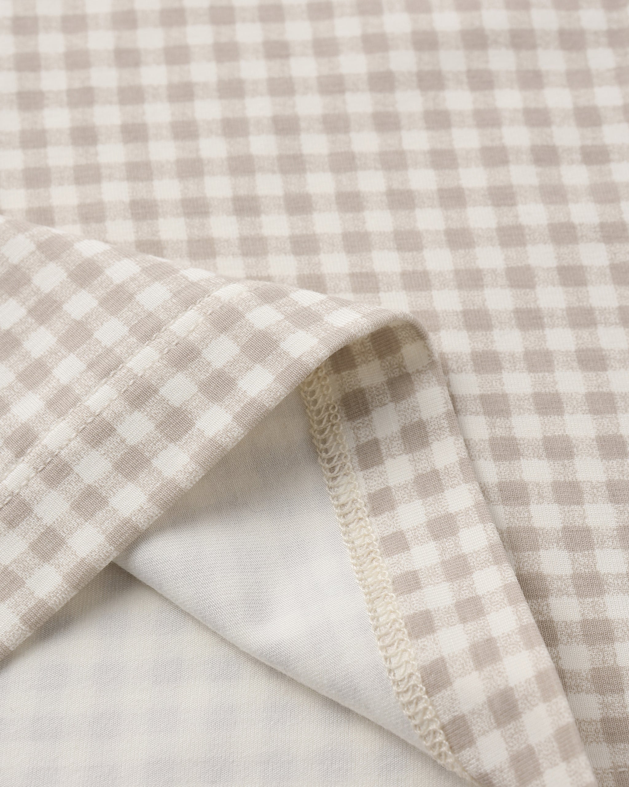 Quincy Mae Bamboo Short Sleeve Pajama Set - Oat Gingham