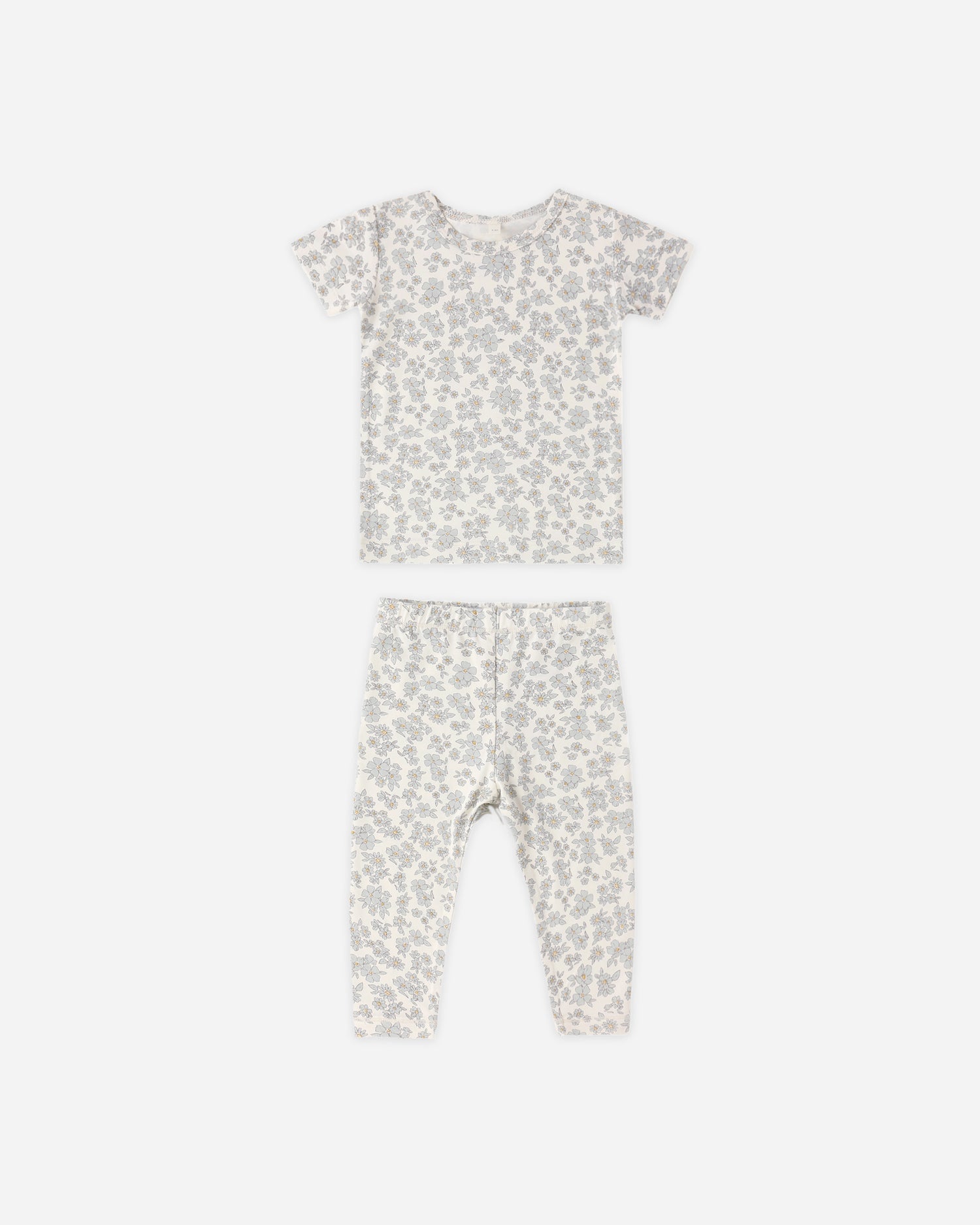 Quincy Mae Bamboo Short Sleeve Pajama Set - Blue Floral
