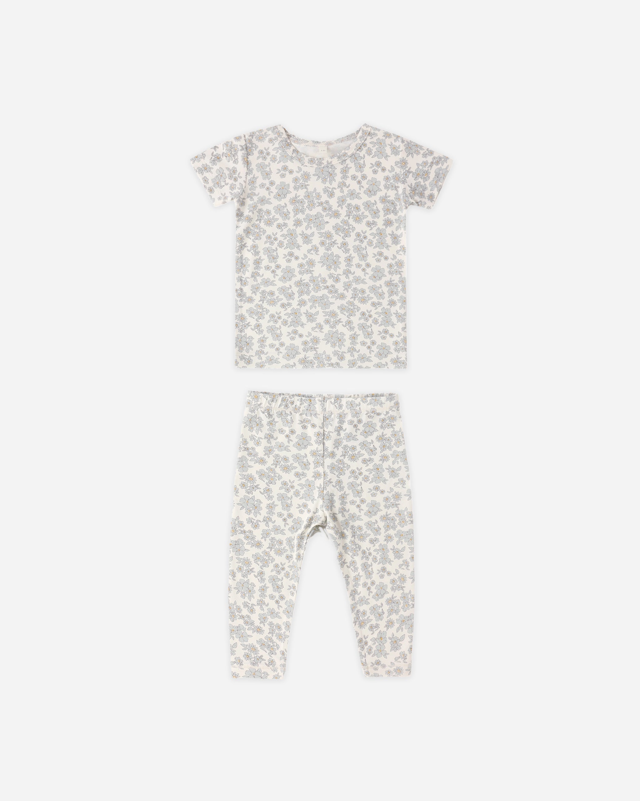Quincy Mae Bamboo Short Sleeve Pajama Set - Blue Floral